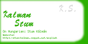 kalman stum business card
