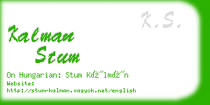 kalman stum business card